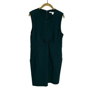 Diane Von Furstenberg Emerald Green Twist Structured Sleeveless Dress 12